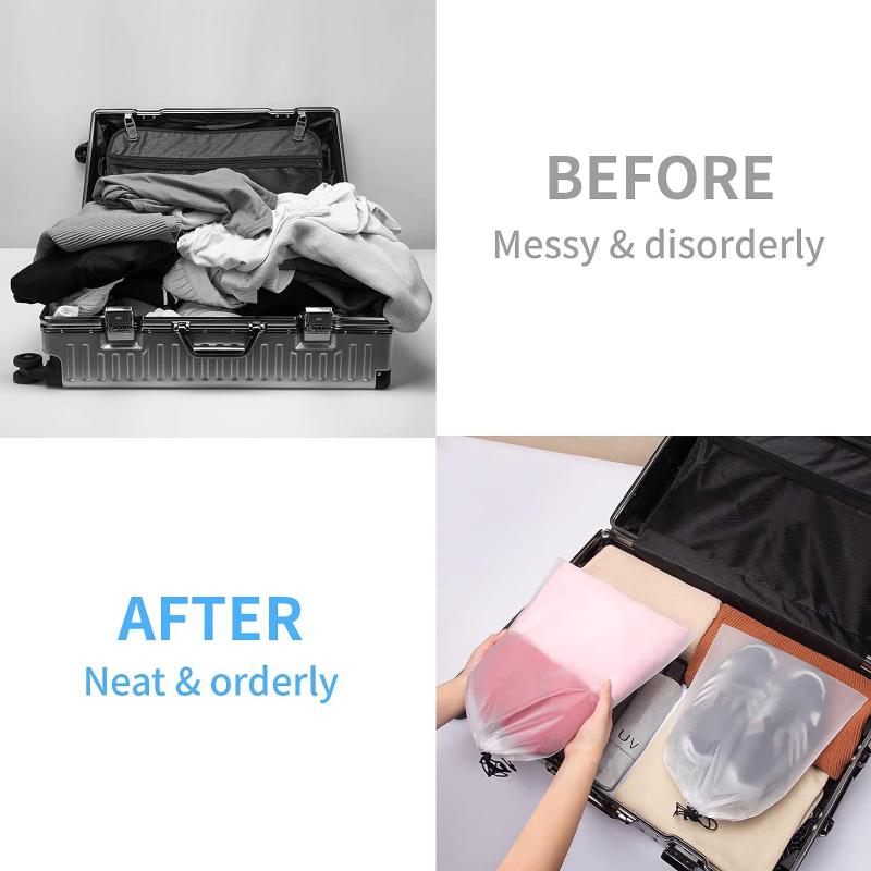 5/10PCS Shoe Storage Drawstring Bags Waterproof Travel Cosmetic Bag Sundries Towel Storage Bags Portable Transparent Plastic Bag