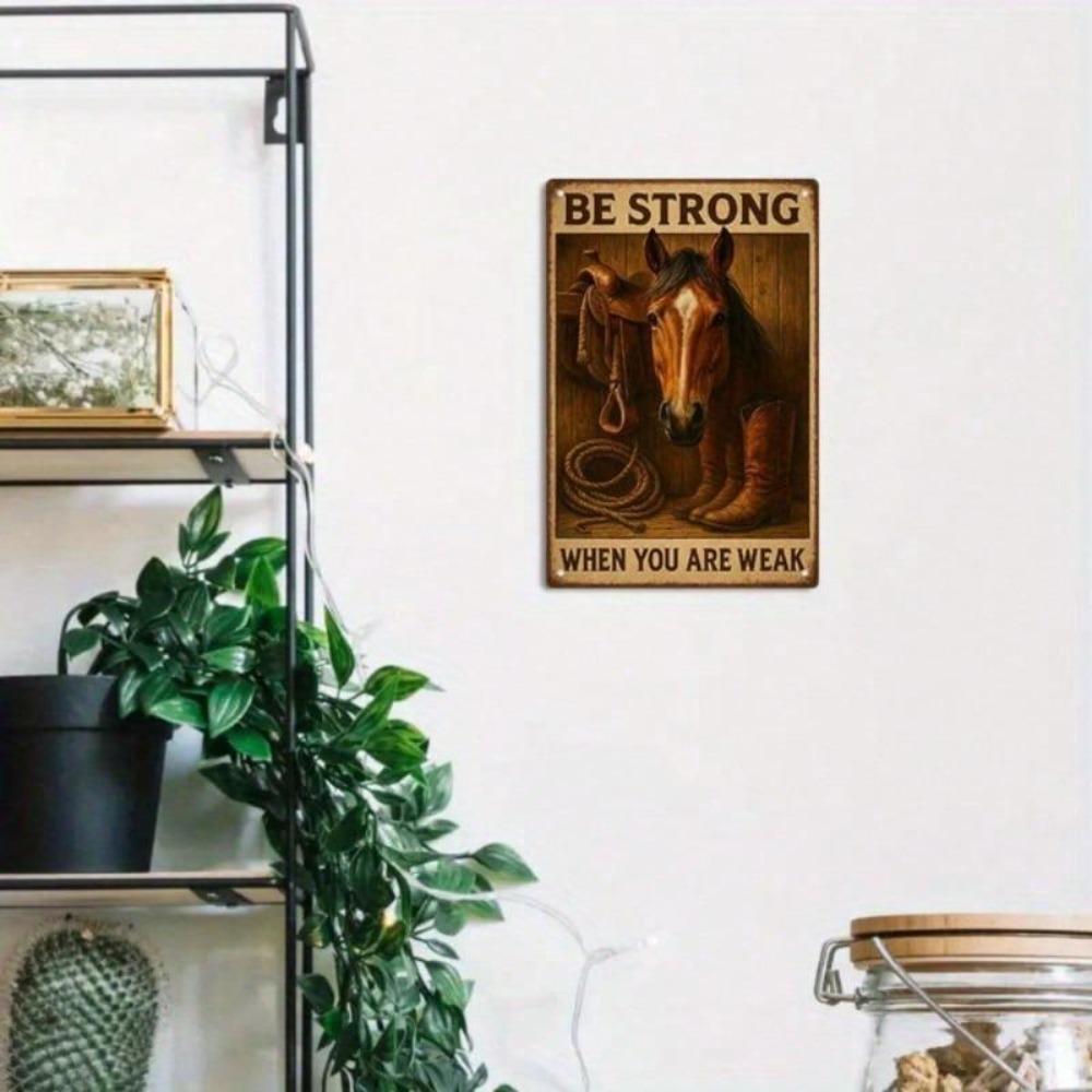 Tin Sign Wall Art Vintage Western Horse Motivational Office Decor Quote