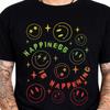 Happiness Is Happening Tee Smiley Face Retro Aesthetic Positive Vibes Shirt.