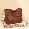 Multi-layer Crossbody Mom Bag, Large Capacity Casual Shoulder Bag, Commuting Soft Leather Shoulder Bag