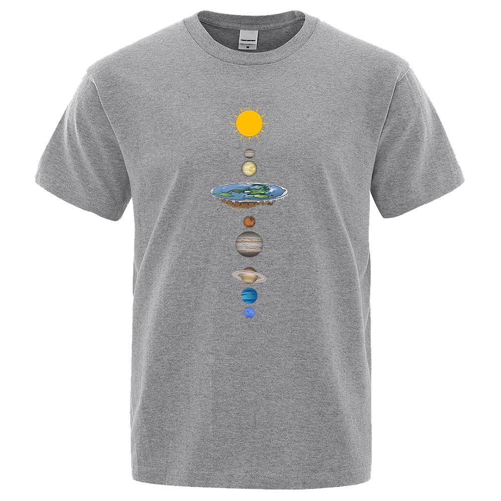 Sistemul solar cosmic planete imprimare mânecă scurtă bărbați street casual tee îmbrăcăminte vrac supradimensionat tricou masculin de vară din bumbac topuri