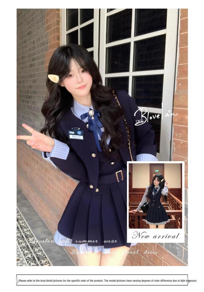 Luos Academy Japanese Sweet JK Uniform Two-Piece Dress & Jacket Set
