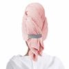 Ultra Absorbent Microfiber Hair Towel Soft with Elastic Band Extra Large Wrap Turban Large Coral Fleece Quickly Dry Hair Hat
