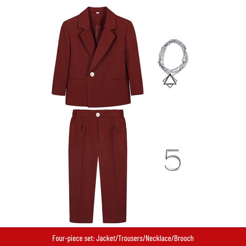 

Стильный повседневный блейзер в британском стиле для мальчиков – Идеально подходит для подиума, фотосессий, выступлений и дней рождения 140cm, 55-67 jin