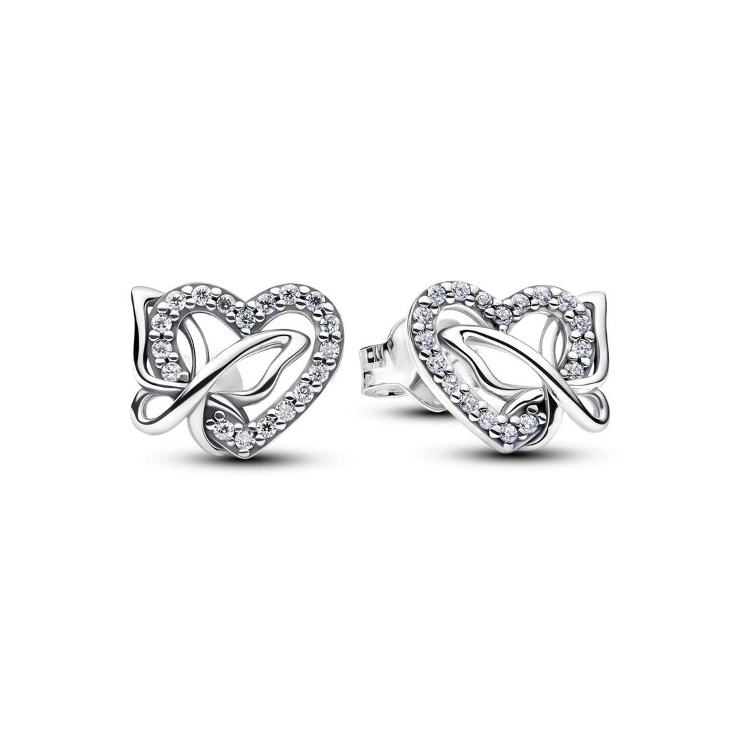 New S925 Silver Romantic Floral Lucky Clover Bowknot Gemstone Ring Stud Earring Necklace Bracelet Inlaid Gem Set Fashion Jewelry
