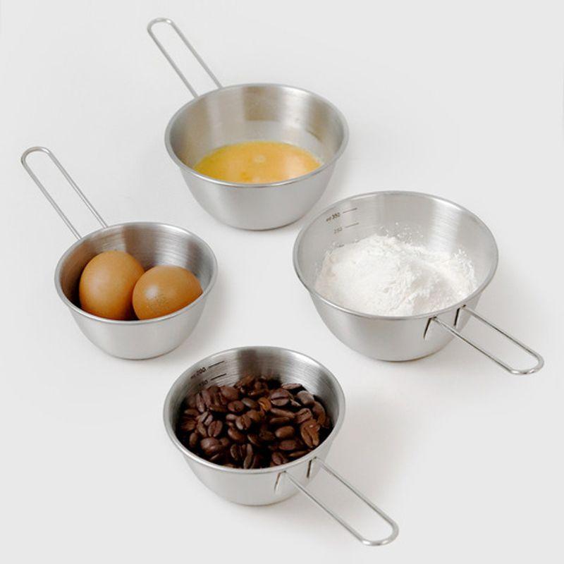Reborn. J 304 Stainless Steel Long Handle Mini Measuring Cup 200ml / Stainless Steel Handle Measuring Cup Mixing Bowl