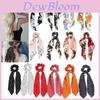 Laço de Cabelo Floral Elegante Scrunchie Lenço Com Elástico Boho Para Cabelo E Laços de Fita