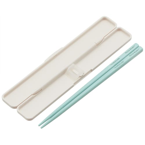 Skater Chopsticks and Chopstick Case Set, 18cm, Antibacterial, Peter Rabbit Design, Made in Japan, ABC3AG-A