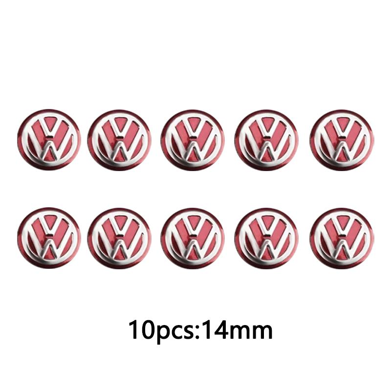 5/10Pcs 14MM Car Remote Key Badge Emblem Metal Logo Stickers For VW GTI Polo Golf Passat Tiguan Arteon Touareg CC Taigo Caddy Je QO2