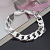 925 Sterling Silver Color Bracelet Sideways Silver Bracelet 10mm Bracelet Men &Women Jewelry