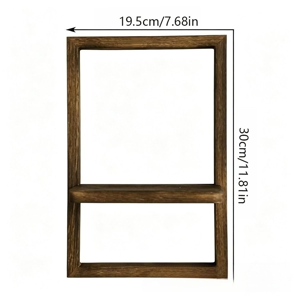 Étagère Flottante Murale Forme Carrée Étagère Murale en Bois Étagère Vintage pour Plantes Chambre à Coucher