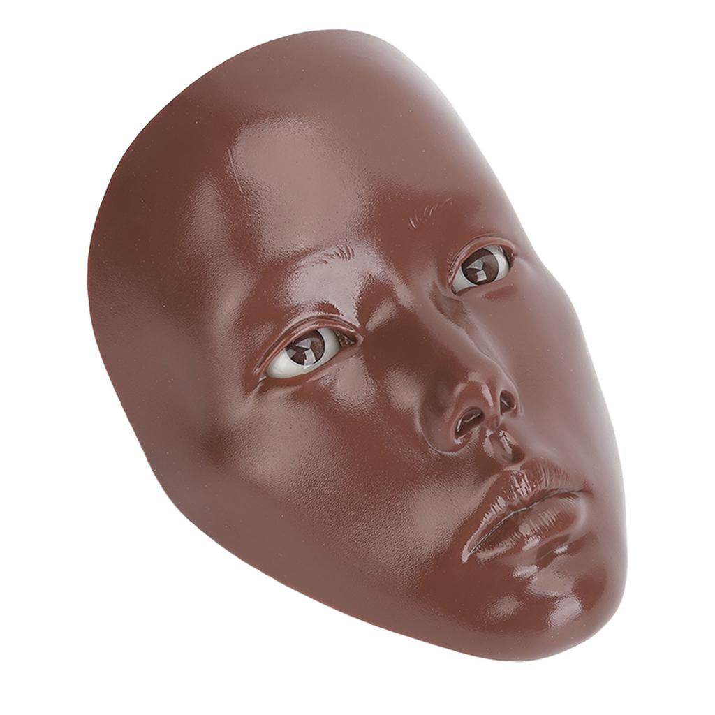 Sminkövningsansikte Återanvändbart Realistiskt 5D Helt Ansikte Silikon Sminkmannekäng med Ställ Svart