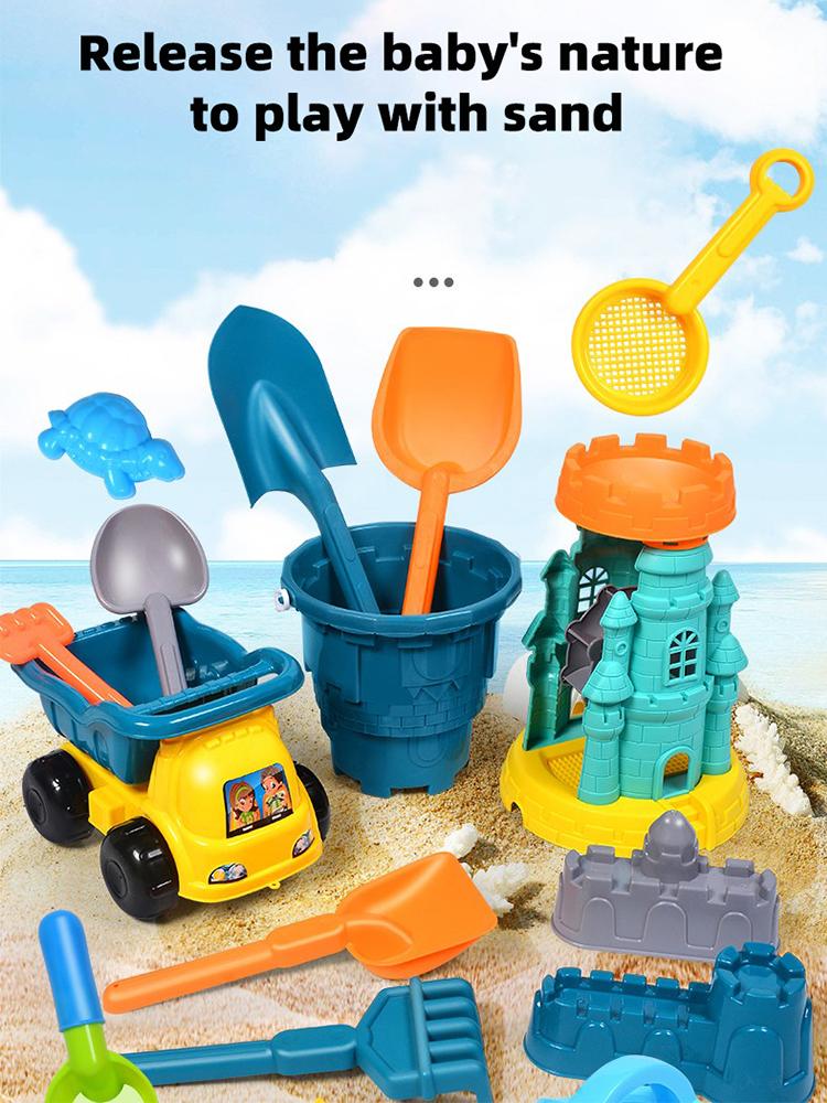 Children'S Beach Toy Set, Atv, Sand Digging And Water Toy, Beach Bucket, Hourglass, Shovel, Beach Sand Play Tool Random Colors