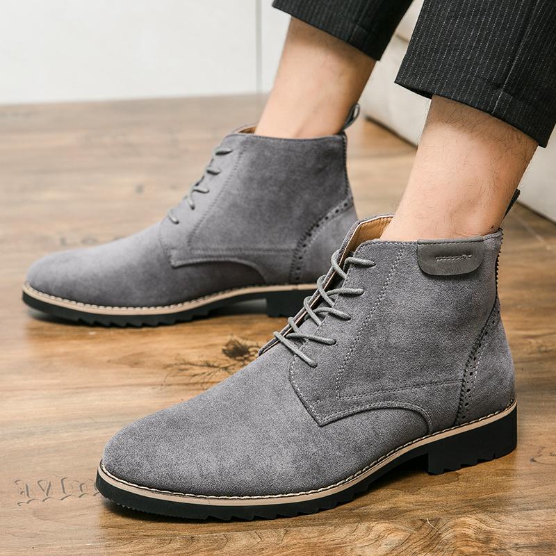 Luxuriöser Cord Herren Wintermode High Top Designer Kleider Stiefeletten für Herren Lässige Business Formelle Schuhe Schuhwerk