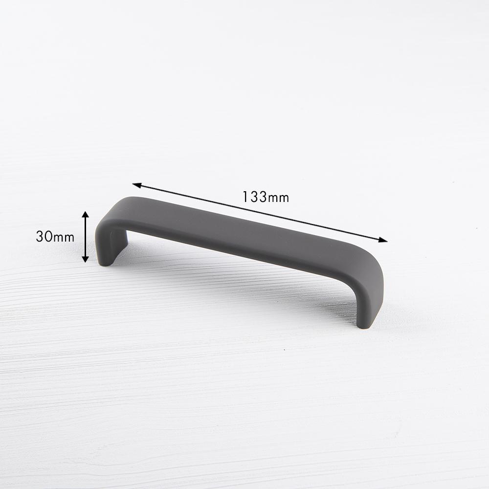 Ferro Fiori Aluminum Zamak Bracket Handle Pulls for Kitchen and Cabinet, Aluminum, Graphite, Dark Blue, Black Soft-touch Cabinet and Drawer Pulls
