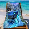 Single Car Design Towel - Gentle, Highly Absorbent, Lightweight & Fast-Drying, Ideal for Beach, Swimming Pool, Travel, Camping