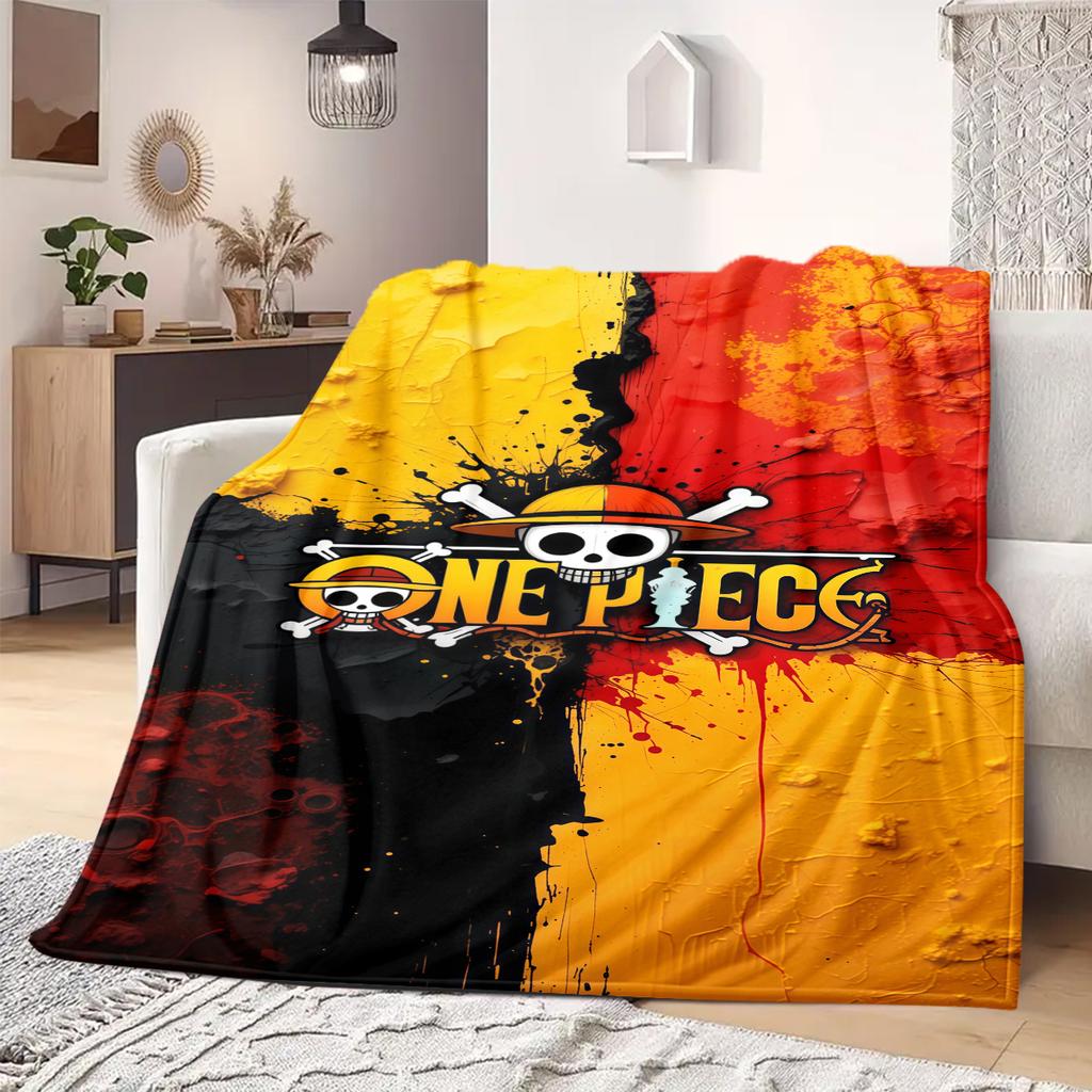 ONE PIECE Straw Hat Pirates Print Blanket Warm Comfortable Flannel Blanket Suitable for Bedrooms,Sofas, Beds,Chairs -QIAO114