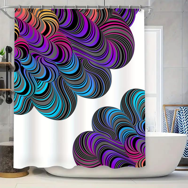 

Современная красочная ткань для душевой шторы с полосатым узором для декора ванной комнаты, смелый принт, текстиль для ванной, водонепроницаемый, домашний декор 90x180cm