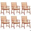 Maison Exclusive - Chaises à manger d'extérieur lot de 6 et coussins Acacia massif