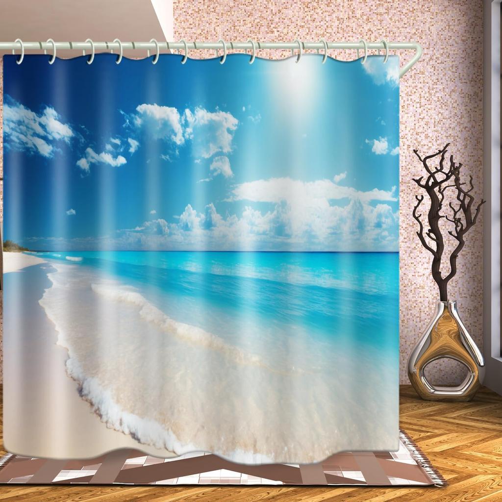 Łazienkowe Kolorowe Dekoracyjne Zasłony Prysznicowe z Motywem Leśnego Snu 3D, Tkaninowa Zasłona Prysznicowa z 12 Haczykami, Zasłony Prysznicowe do Wanny