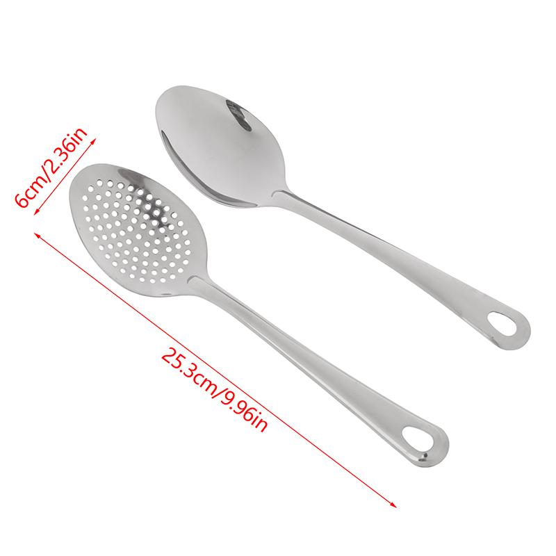 1Pc Stainless Steel Strainer Spoon Kitchen Colander Spoon Filter Strainer Food Scoop Perforated Skimmer Colander