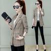 Herbst Damen Karoblazer und Jacken Arbeit Büro Dame Anzug Slim Einreiher Business Damen Blazer Mantel Damen Freizeitjacke
