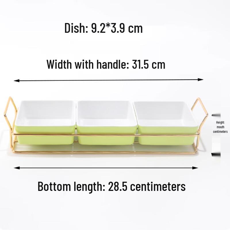 SPSR 3-Compartment Melamine Snack Platter Set