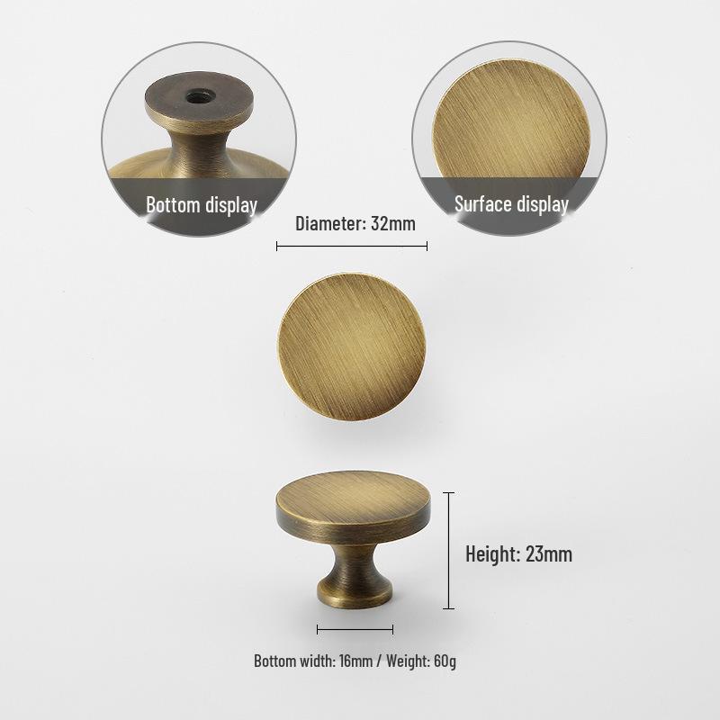 Американская ретро латунная ручка для шкафа: Ручка-скоба для ящика шкафа из чистой меди (французско-китайский стиль)