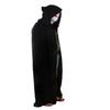 1/2/3pcs Black Halloween Party Cloak Cosplay Dress Up Costume Reaper Big Cloak Devil Hat Long Cloaks Scary Witch Devil Role Play