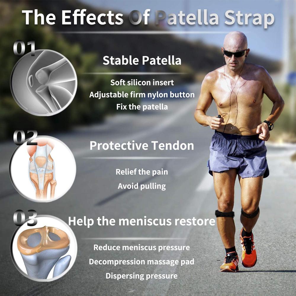 1 Pair Patella Tendon Knee Strap, Knee Pain Relief Support Brace Hiking, Soccer, Basketball, Running,Jumpers Knee,Tennis & Squat