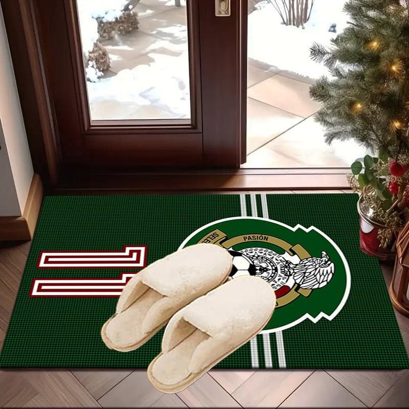 Mexico Football Team Emblem Printed Area Rug for Office, Chair Rug, Decorative Carpet Floor Mat, Large Size Fan gifts Christmas gifts
