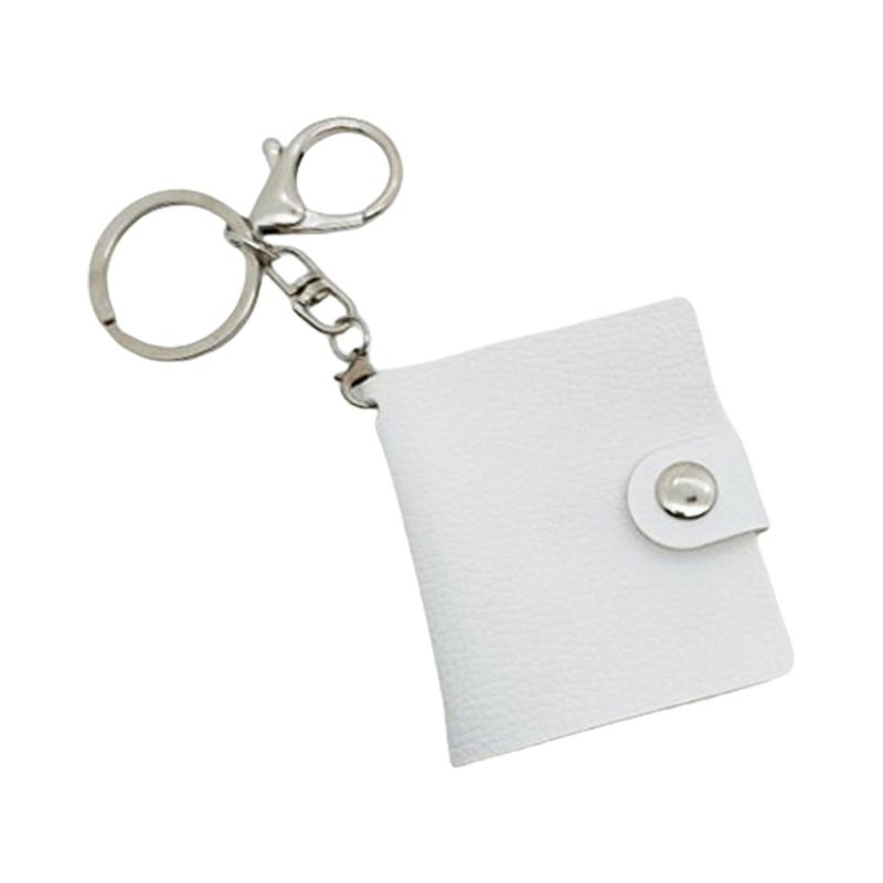 Fashionable Small Photo Album Keychains Sturdy PU Leather Key Holder Customizable Heat Transfer Printing Projects