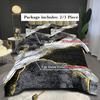 Soft and Comfortable Marble Print Microfiber Duvet Cover Set with Washable Pillowcases - Perfect for Bedroom and Guest Room (1 D