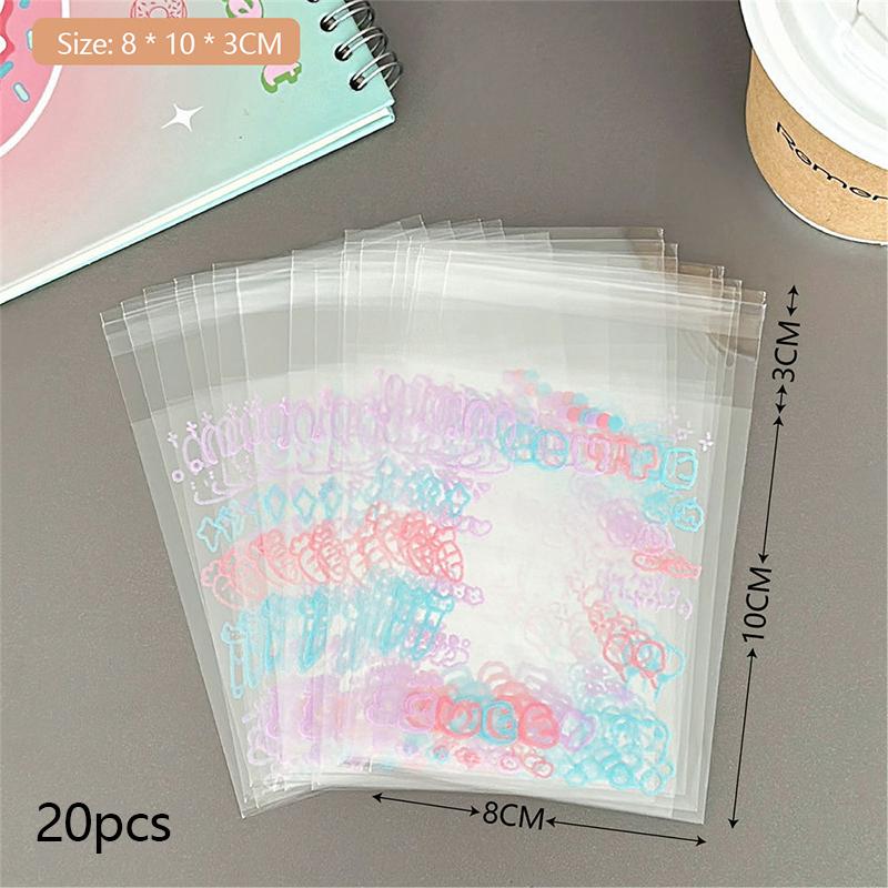 20/50/100 ks Kawaii Transparent Sleeves Roztomilý Photocard Sleeves Idol Photo Ochranný sáček Graffiti Samolepící sáček