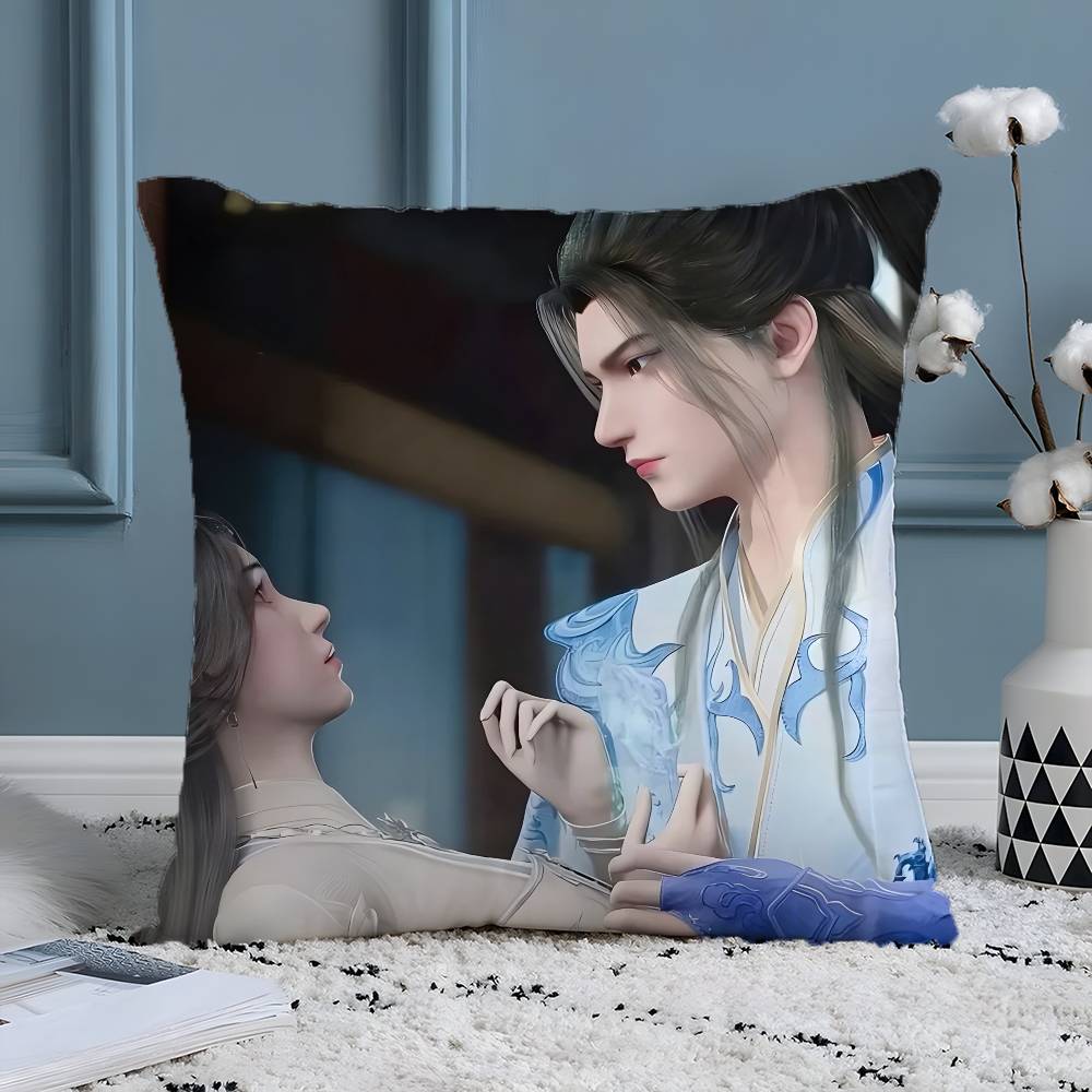 Chinese Classical Handsome Wu Xin Man Pillow Case Silky Elegant Comfort Sofa Bed  Invisible Zipper Beach Pillowcase