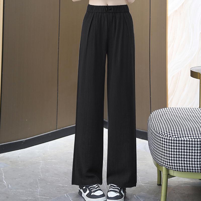 

2026 Trendy High Waist Wide Leg Pants for Middle-Aged and Elderly Women - Stylish, Casual, and Loose Fit XXL (110-125 jin)