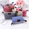 1PC Striped Waterproof Makeup Pouch Travel Toiletry Bag for Cosmetics And Daily Essentials