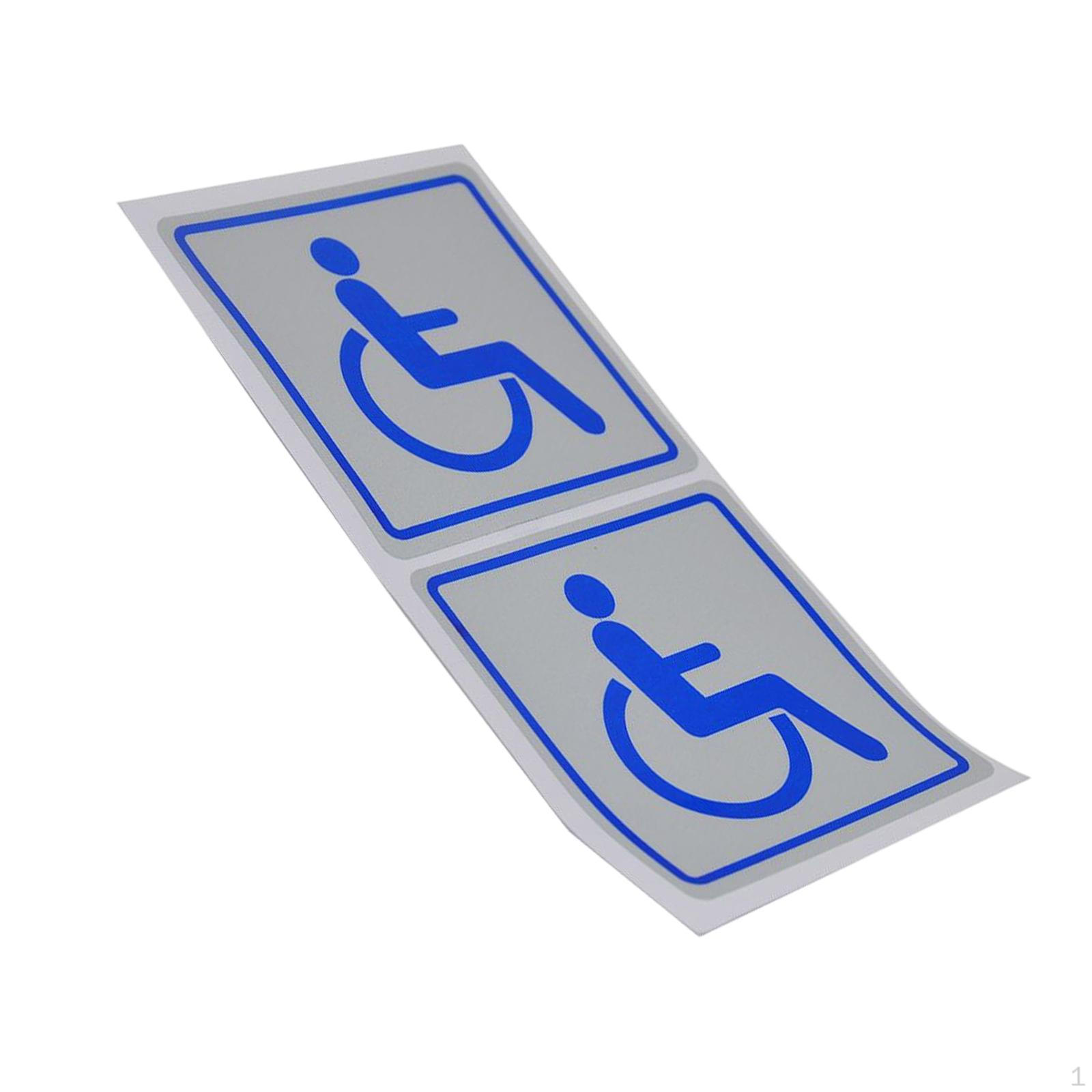 

2 Stickers Disabled Vinyl Easy Installation Identification Sign for Work