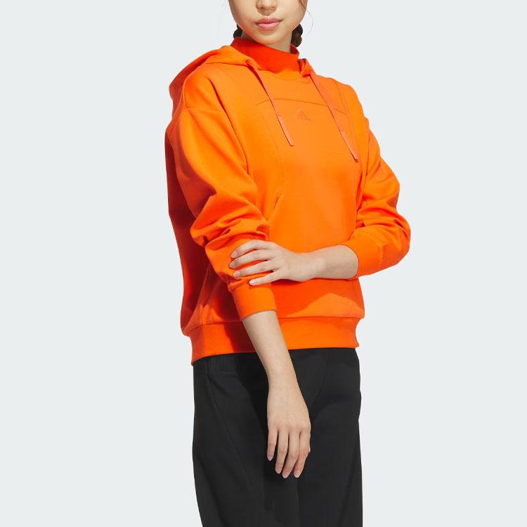 Adidas Futsal Hoodie Solid Color Logo Sports Casual Loose Hooded Sweatshirt Women Hoodies Half-Impact-Orange JH5056