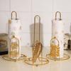 Iron Tree Paper Towel Holder Gold One-handed Tear Roll Paper Towel Holder Decorative Free Standing Vertical Paper Shelf