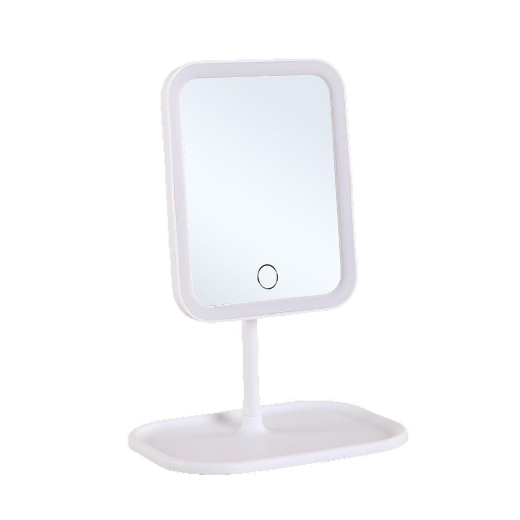 USB Rechargeable LED Vanity Mirror: Portable, INS Style Makeup Mirror with Light for Dorms
