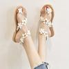 Summer new flower plus size sandals bohemian beach shoes toe sandals size