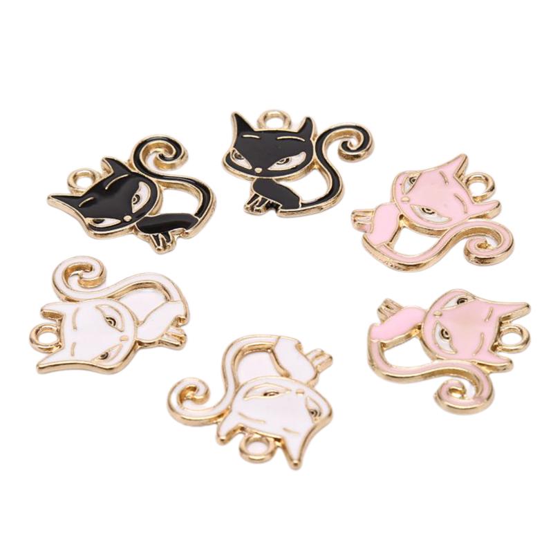 10Pcs/Set Enamel Alloy Cat Charms Pendant Jewelry Findings DIY Making Craft Y_H2 10Pcs/Set Enamel Alloy Cat Charms Pendant Jewelry Findings DIY Making Craft Y_H2