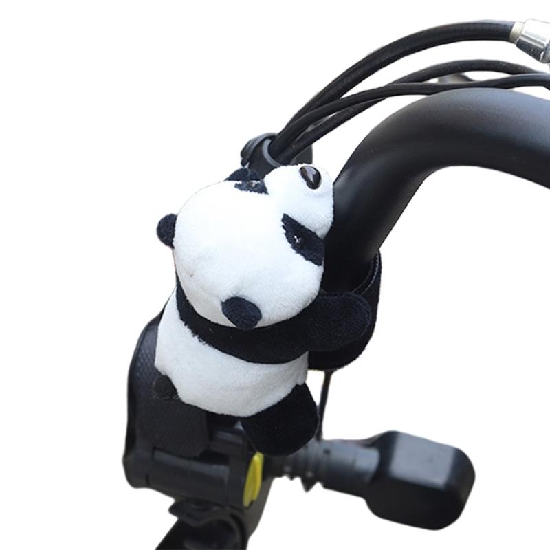 Adorable Cartoon Panda Bike Handlebars Accessory with Multiple Mounting Option Panda Handlebars Charm for Cycling Fun