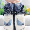 Pet cotton coat, dog clothes, Teddy vest, warm chest and back traction, winter panda cat Pomeranian VIP clothing