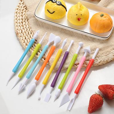 Bolígrafo para grabar pasteles, fondant, herramientas para tallar, 9 piezas/18 formas, adecuado para decorar pasteles de fondant, suministros para pasteles, herramientas para hornear DIY