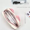 Large Capacity Pen Storage Bag Cat Print Pen Organizer Bag Fashion Plush Pencil Case  Children
