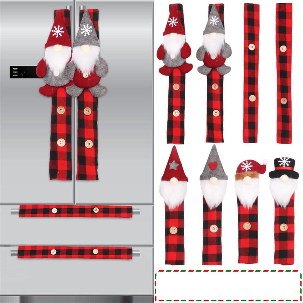 8PCs Christmas Refrigerator Handle Covers, Cute Snowman Kitchen Appliance Handle Covers Protector For Ovens, Fridge, Dishwashers Christmas Decorations