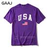 GAAJ USA America Flag Men T Shirt Top High Quality 100 Cotton Tshirts For Man Tshirt Printed Brand Clothing Casual Streetwear