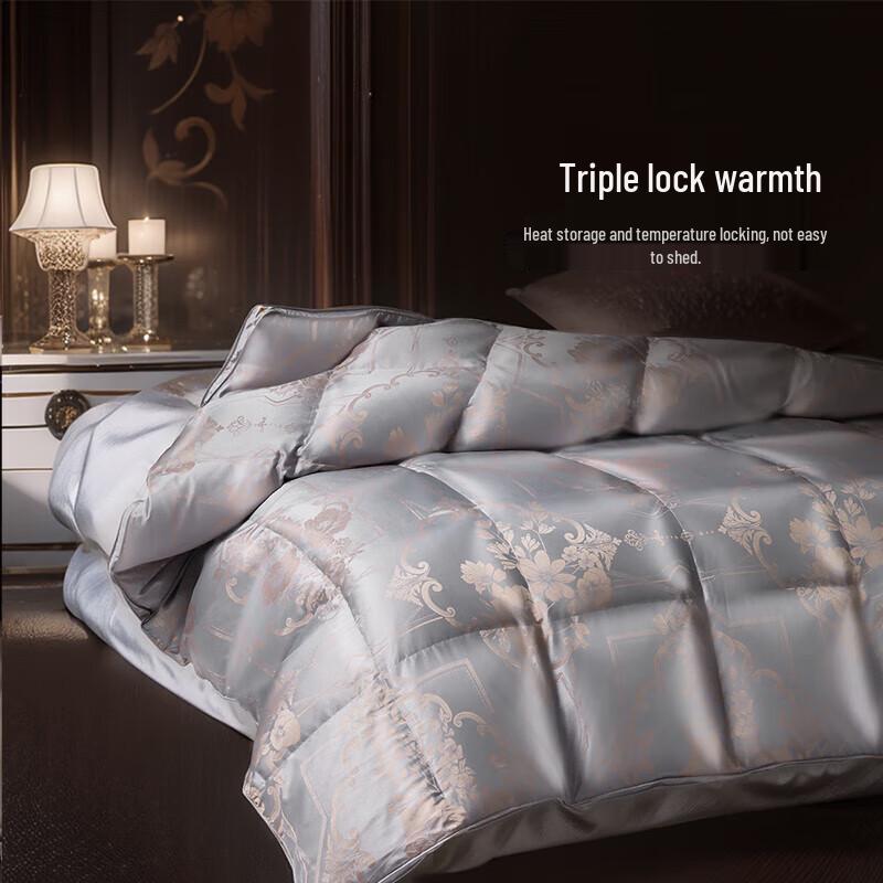 FUANNA 95% Grey Goose Down Winter Comforter - Paris Grey, 152x210cm